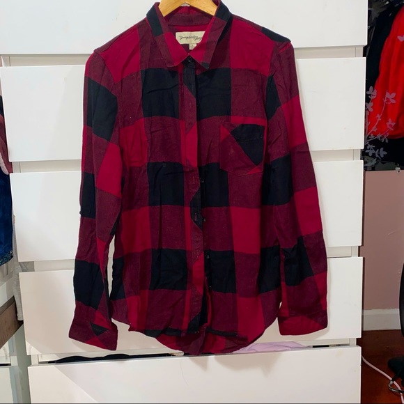 young hearts Tops - Red Flannel Shirt